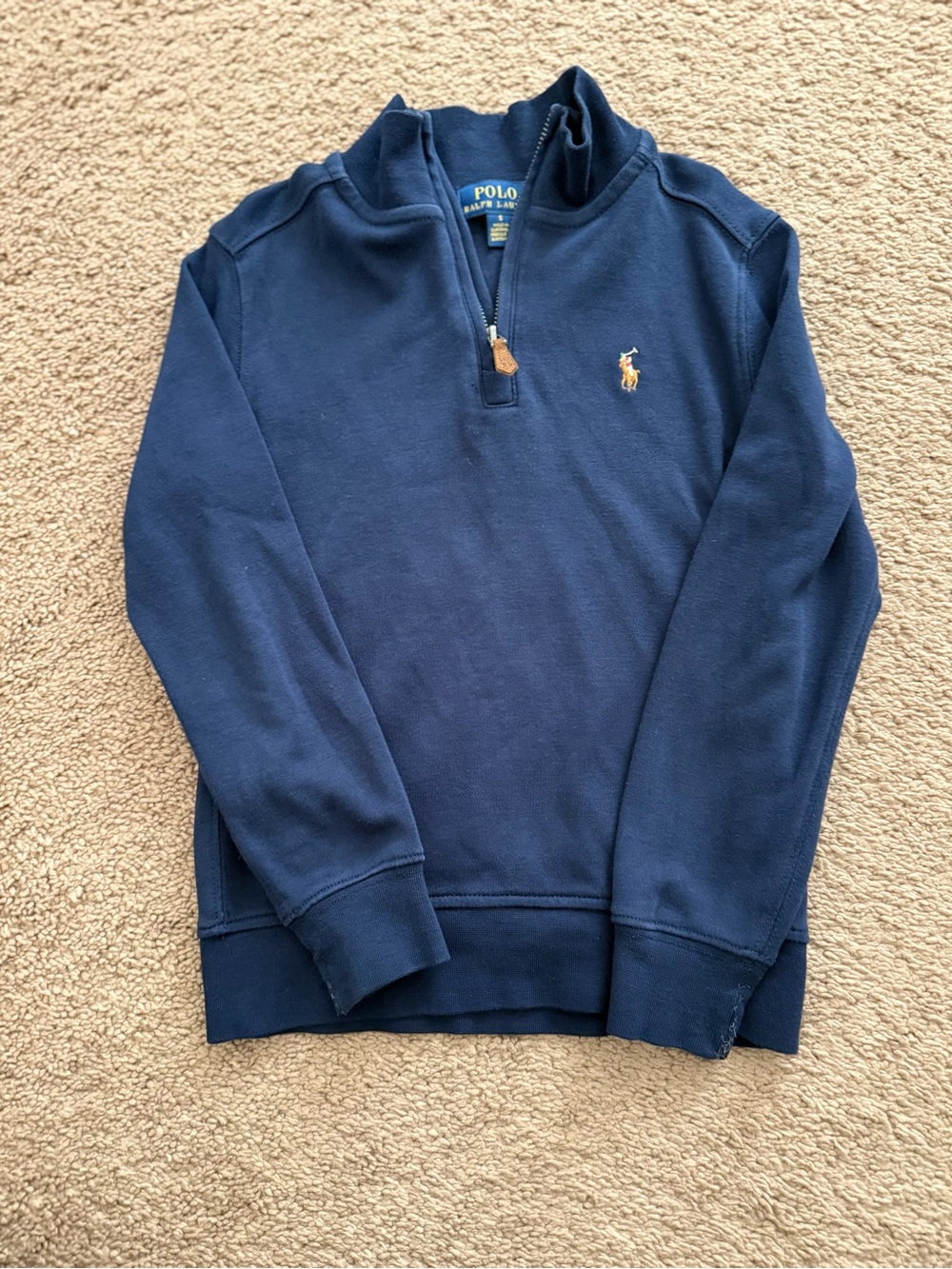 Polo by Ralph Lauren Boy’s Navy Quarter-Zip Pullover Sweater